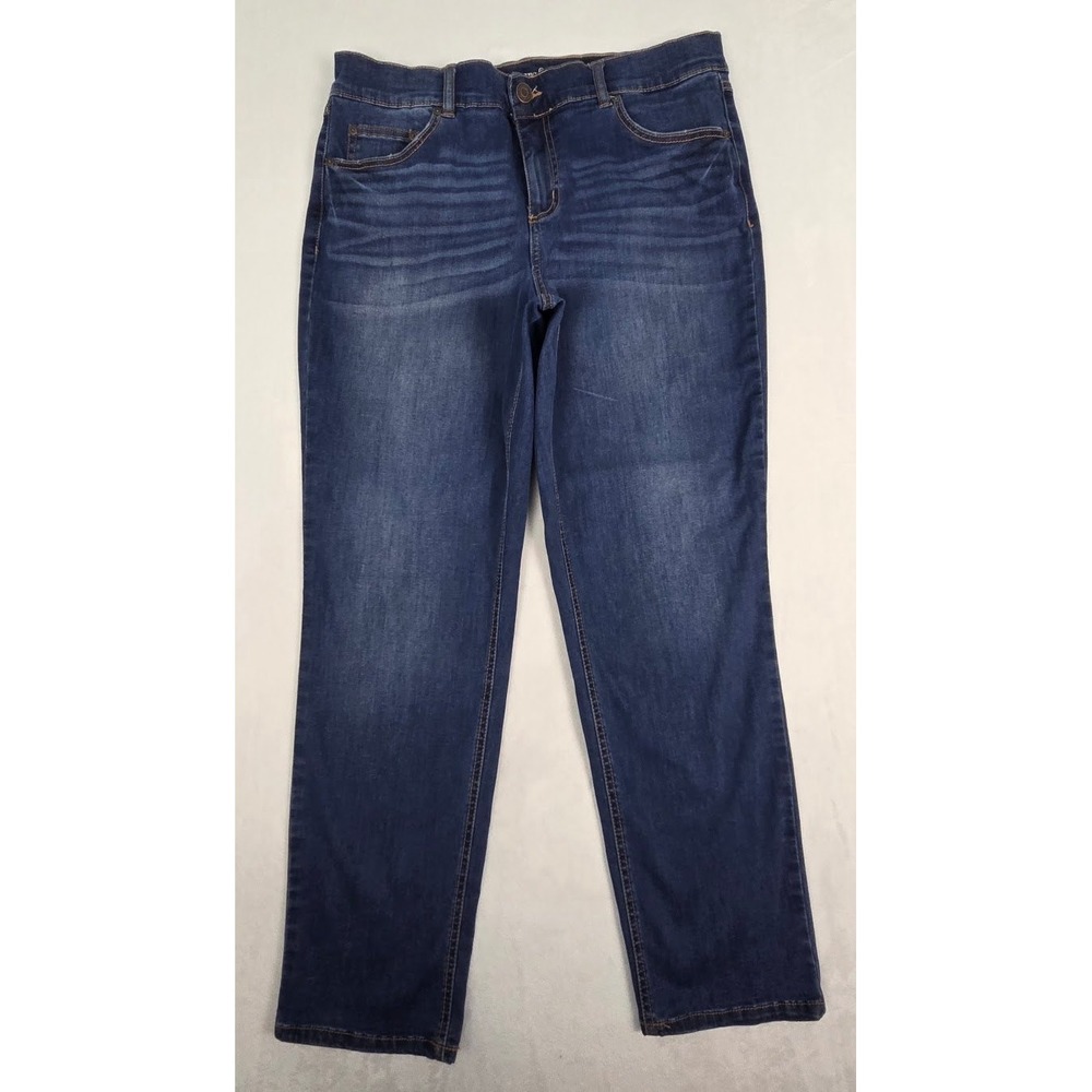 Straight Leg Jeans Terra & Sky Women 14W Blue Stretch Denim Casual Classic